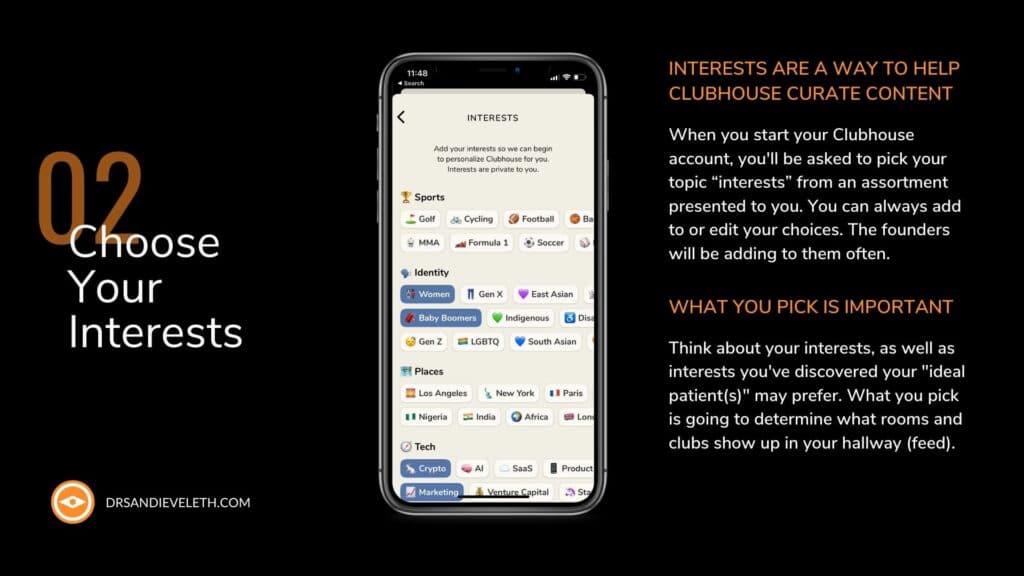Choose Your Clubhouse Interests